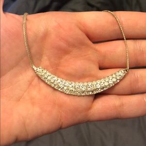Trifari Silver curved bar necklace